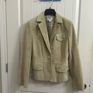 Suede jacket light cream